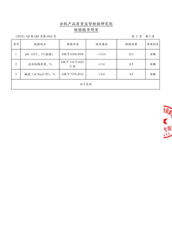 檢驗報告-除油劑